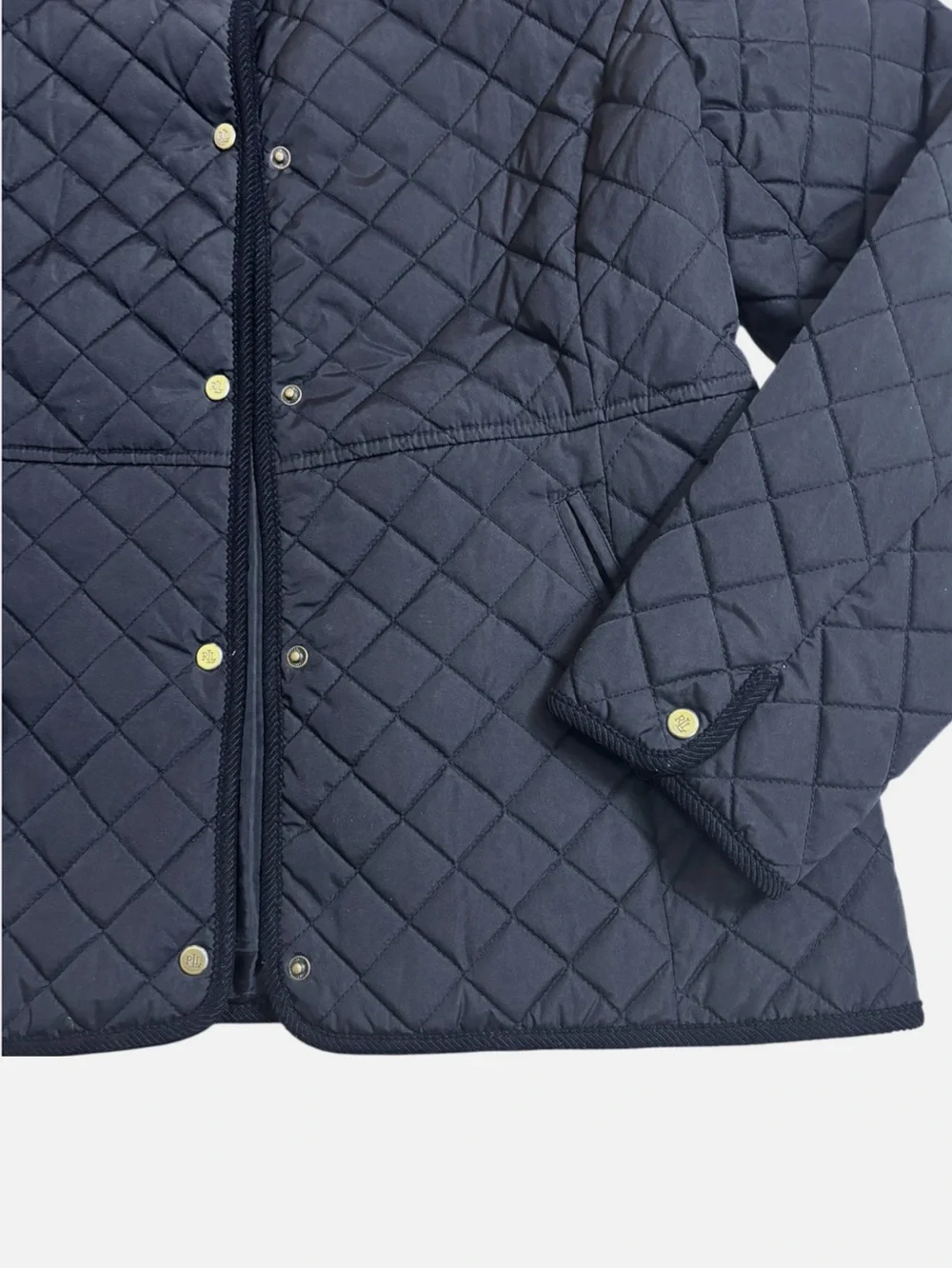 LRL Ralph Lauren Black Quilted Barn Jacket Old Money Lg